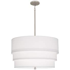 Image4 of Robert Abbey Decker 24"W Polished Nickel and Ascot White Pendant Light more views