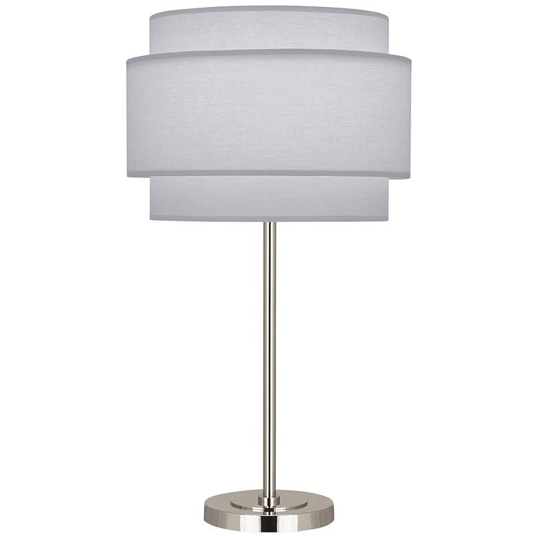 Image 2 Robert Abbey Decker 28 3/4" Polished Nickel Lamp with Pearl Gray Shade