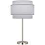 2_Robert Abbey Decker 28 3/4" Polished Nickel Lamp with Pearl Gray Shade