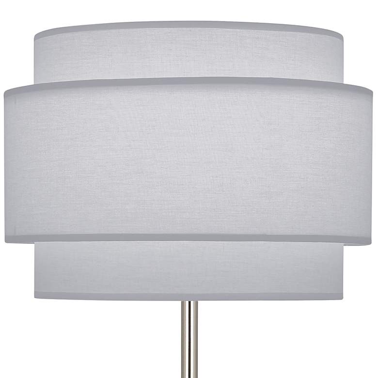 Image 3 Robert Abbey Decker 28 3/4" Polished Nickel Lamp with Pearl Gray Shade more views