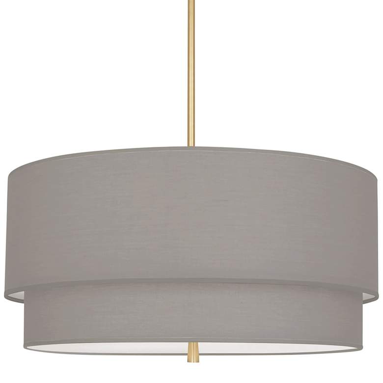 Image 1 Robert Abbey Decker 30"W Modern Brass and Smoke Gray Pendant Light