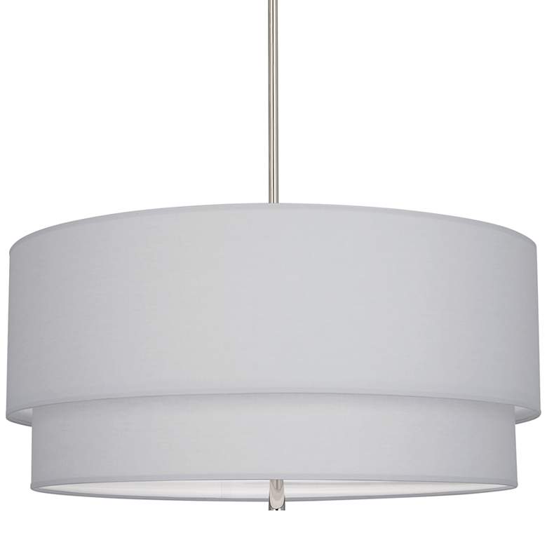 Image 1 Robert Abbey Decker 30 inchW Polished Nickel and Pearl Gray Pendant Light