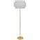 Robert Abbey Decker 62 3/4" Brass Floor Lamp with Pearl Gray Shade
