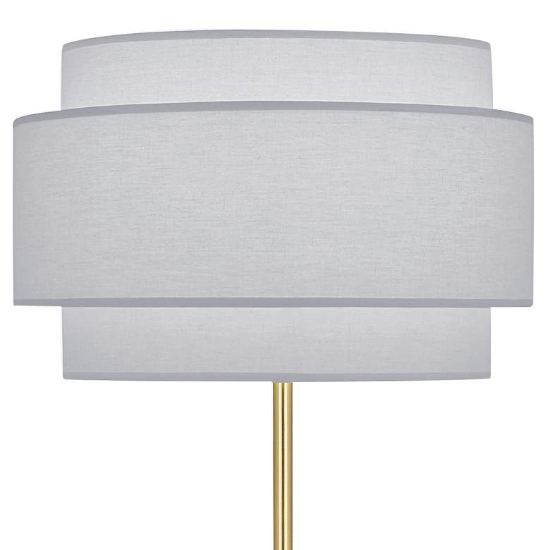 Image 2 Robert Abbey Decker 62 3/4" Brass Floor Lamp with Pearl Gray Shade more views