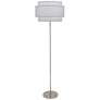 Robert Abbey Decker 62 3/4" Pearl Gray Polished Nickel Floor Lamp