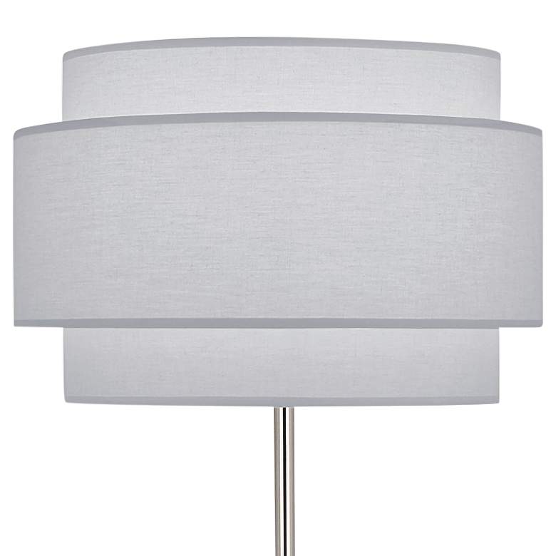 Image 2 Robert Abbey Decker 62 3/4" Pearl Gray Polished Nickel Floor Lamp more views