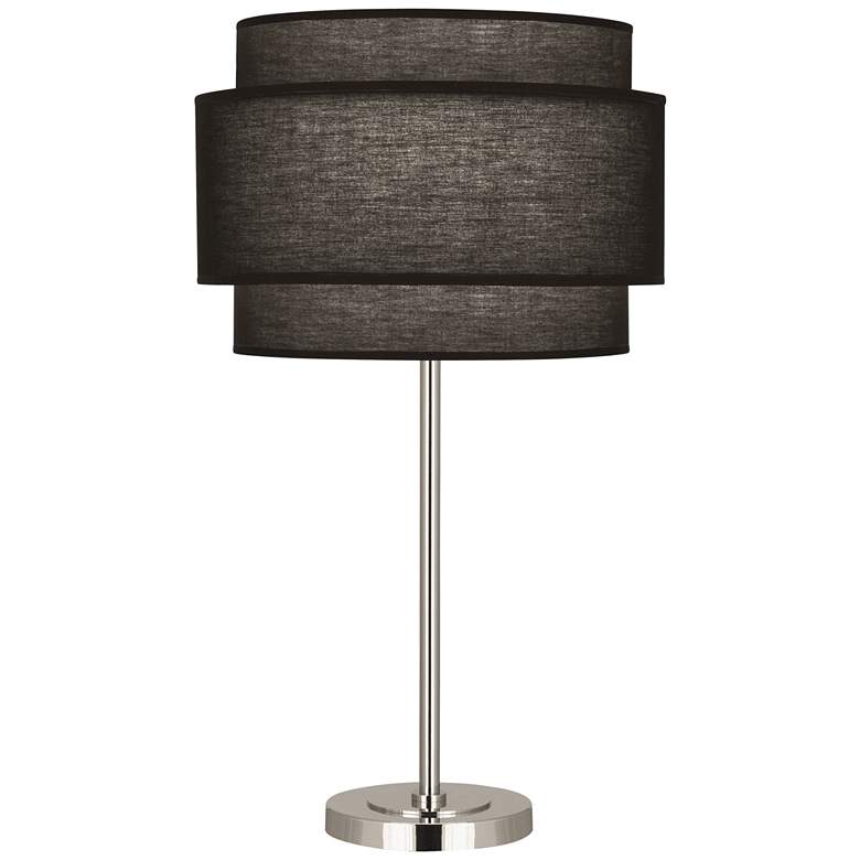 Image 1 Robert Abbey Decker Black Shade and Nickel Modern Table Lamp