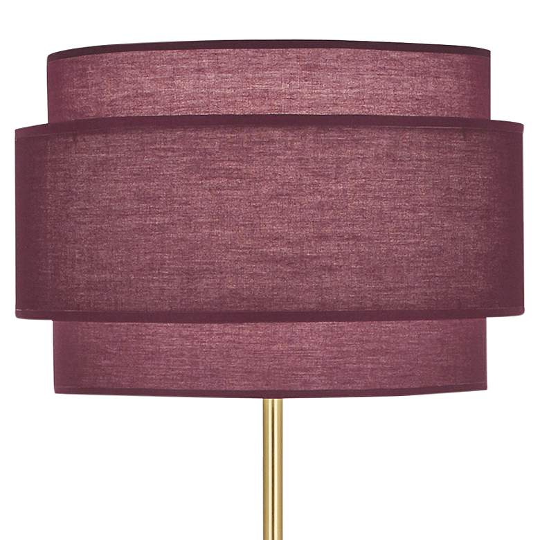 Image 2 Robert Abbey Decker Brass Floor Lamp w/ Vintage Wine Shade more views