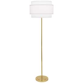 Image1 of Robert Abbey Decker Brass Floor Lamp with Ascot White Shade