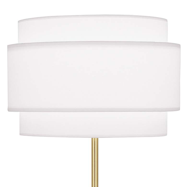 Image 2 Robert Abbey Decker Brass Floor Lamp with Ascot White Shade more views