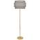 Robert Abbey Decker Brass Floor Lamp with Smoke Gray Shade