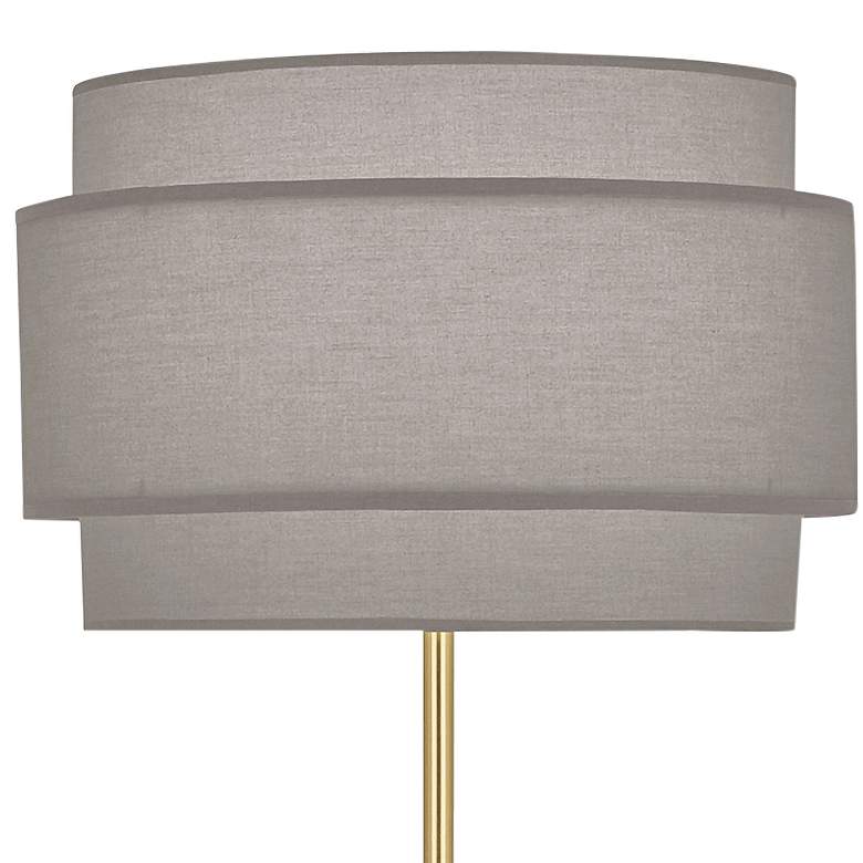 Robert Abbey Decker Brass Floor Lamp with Smoke Gray Shade more views