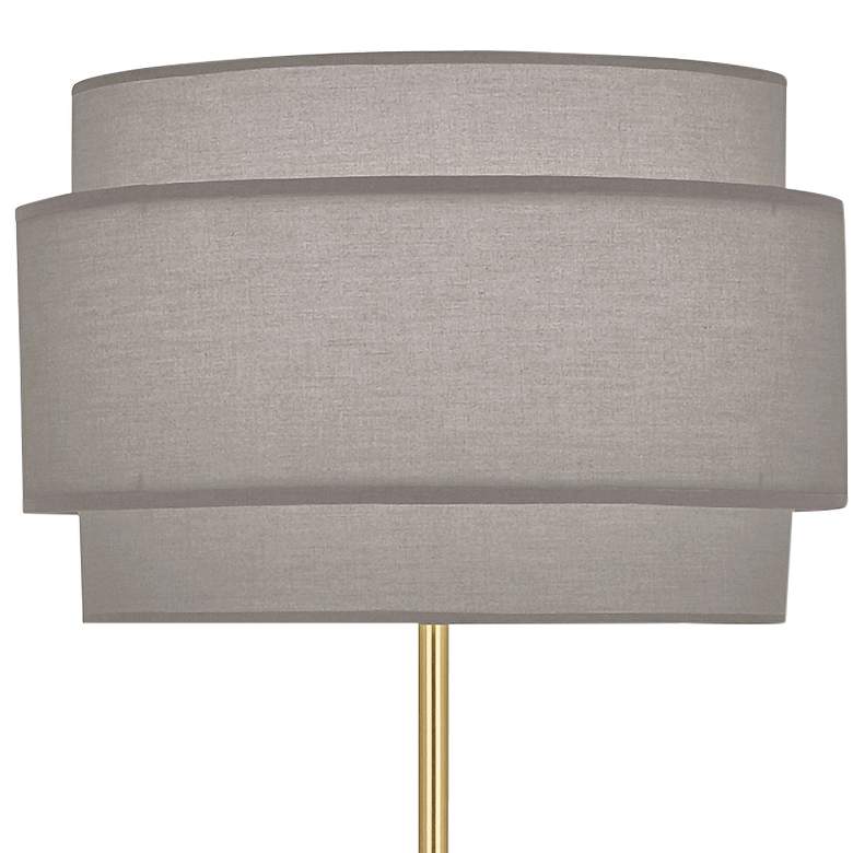 Image 2 Robert Abbey Decker Brass Floor Lamp with Smoke Gray Shade more views