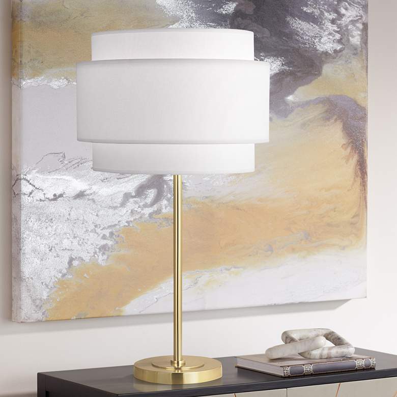 Image 1 Robert Abbey Decker Brass Metal Buffet Table Lamp