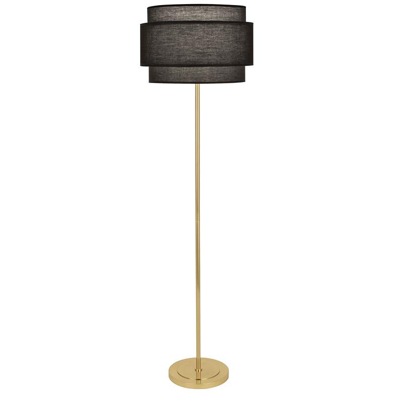 Image 1 Robert Abbey Decker Floor Lamp 62.5" brass w/black shade