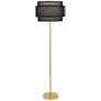 Robert Abbey Decker Floor Lamp 62.5" brass w/black shade