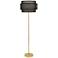 Robert Abbey Decker Floor Lamp 62.5" brass w/black shade