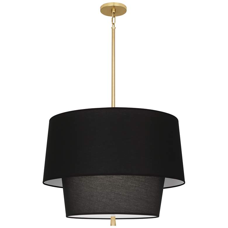 Image 1 Robert Abbey Decker Pendant 24" black w/brass