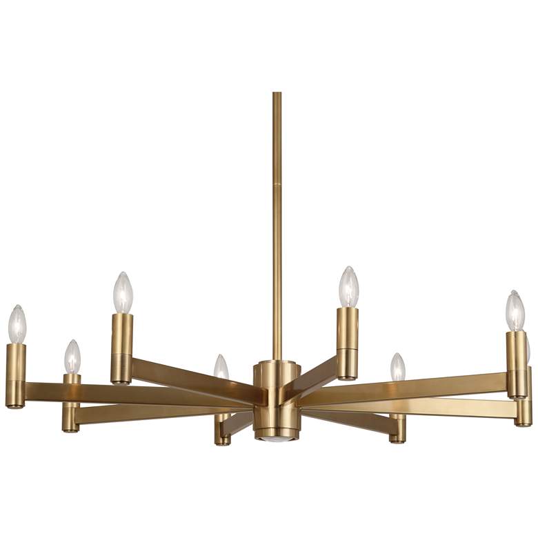 Image 1 Robert Abbey Delany Chandelier 35.5 inch 8 light Antique Brass Finish