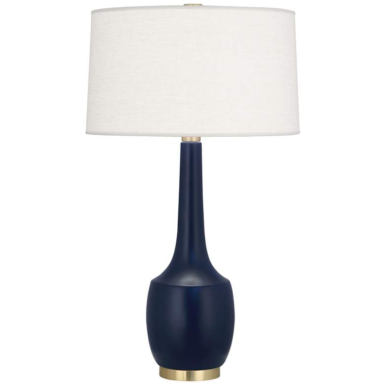 Image 1 Robert Abbey Delilah 34 1/4" Ceramic Matte Midnight Blue Table Lamp