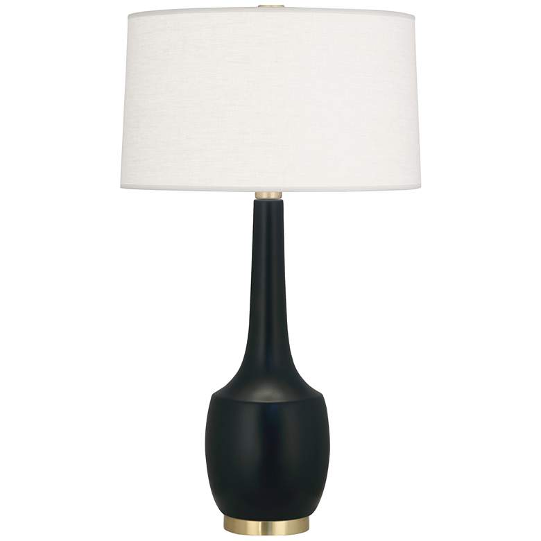 Image 1 Robert Abbey Delilah 34 1/4" Ceramic Matte Obsidian Black Table Lamp