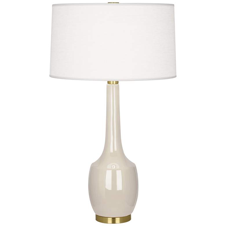 Image 1 Robert Abbey Delilah 34" Modern Bone White Ceramic Table Lamp