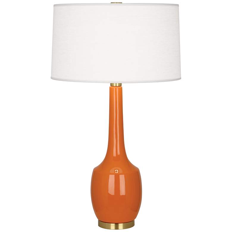 Image 1 Robert Abbey Delilah 34" Modern Pumpkin Orange Ceramic Table Lamp