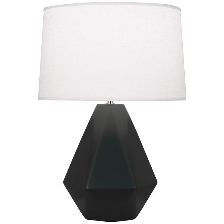 Image 1 Robert Abbey Delta 22 1/2" Matte Obsidian Black Ceramic Table Lamp