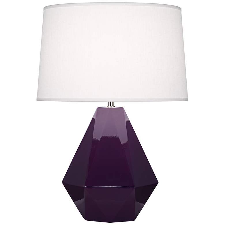 Image 1 Robert Abbey Delta Amethyst Purple Glazed Table Lamp