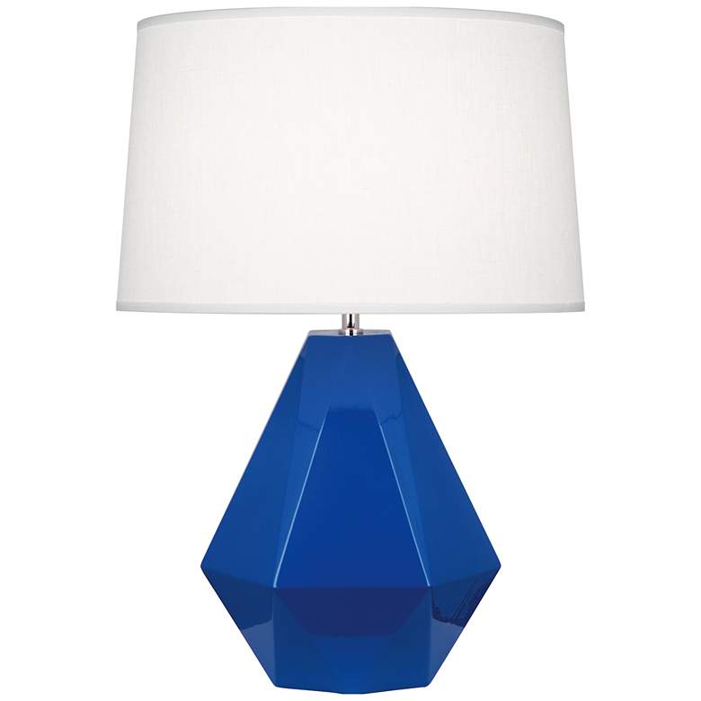 Image 1 Robert Abbey, Delta, Cobalt Glazed Ceramic with Nickel, Table Lamp