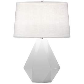 Image1 of Robert Abbey, Delta, Daisy Glazed Ceramic with Nickel Accent, Table Lamp