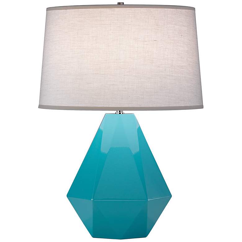Image 1 Robert Abbey Delta Egg Blue 22 1/2 inch High Table Lamp