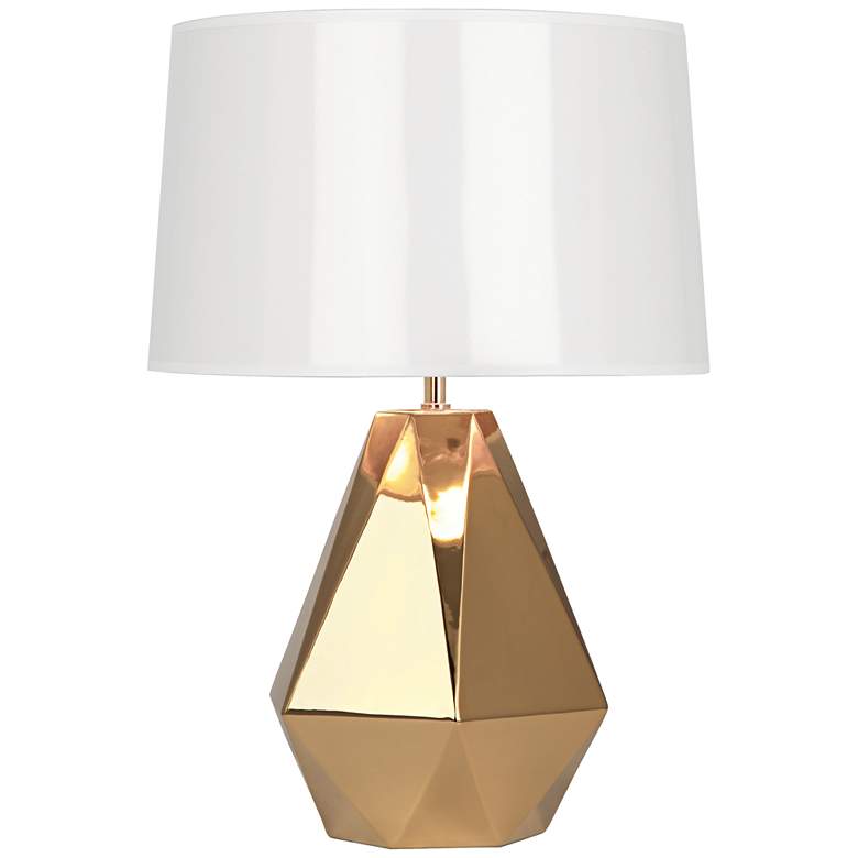 Image 1 Robert Abbey Delta Gold Metallic Glaze Ceramic Table Lamp