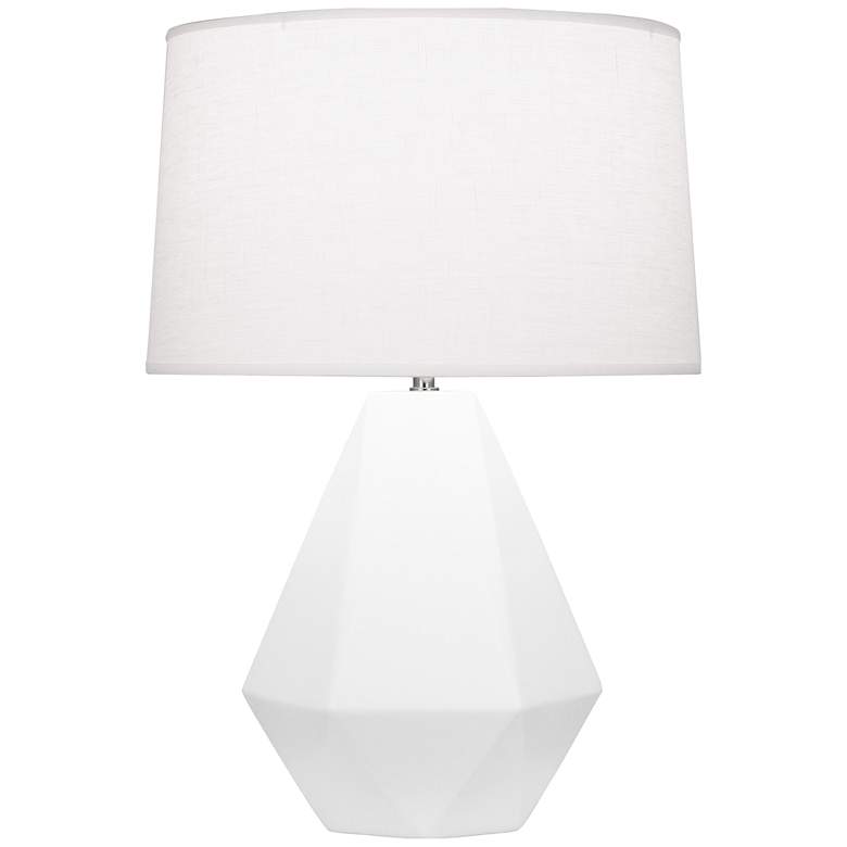 Image 1 Robert Abbey, Delta, Matte Daisy Glazed Ceramic with Nickel, Table Lamp