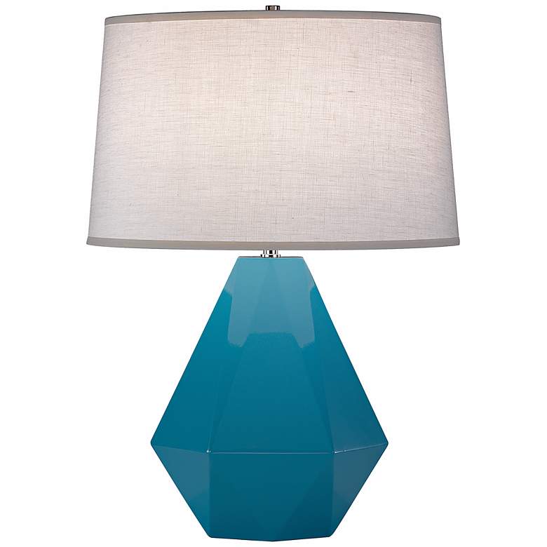 Image 1 Robert Abbey Delta Peacock Blue 22 1/2" High Table Lamp