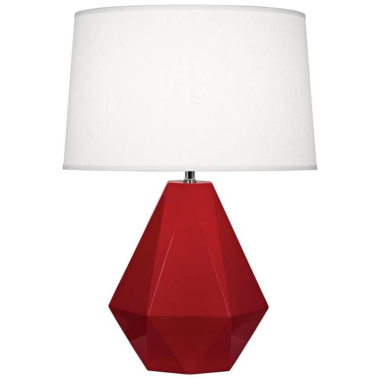 Robert Abbey Delta Ruby Red Glazed Ceramic Accent Table Lamp