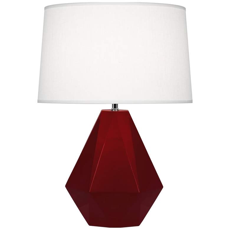 Image 1 Robert Abbey, Delta, Sangria Glazed Ceramic, Nickel Accents, Table Lamp