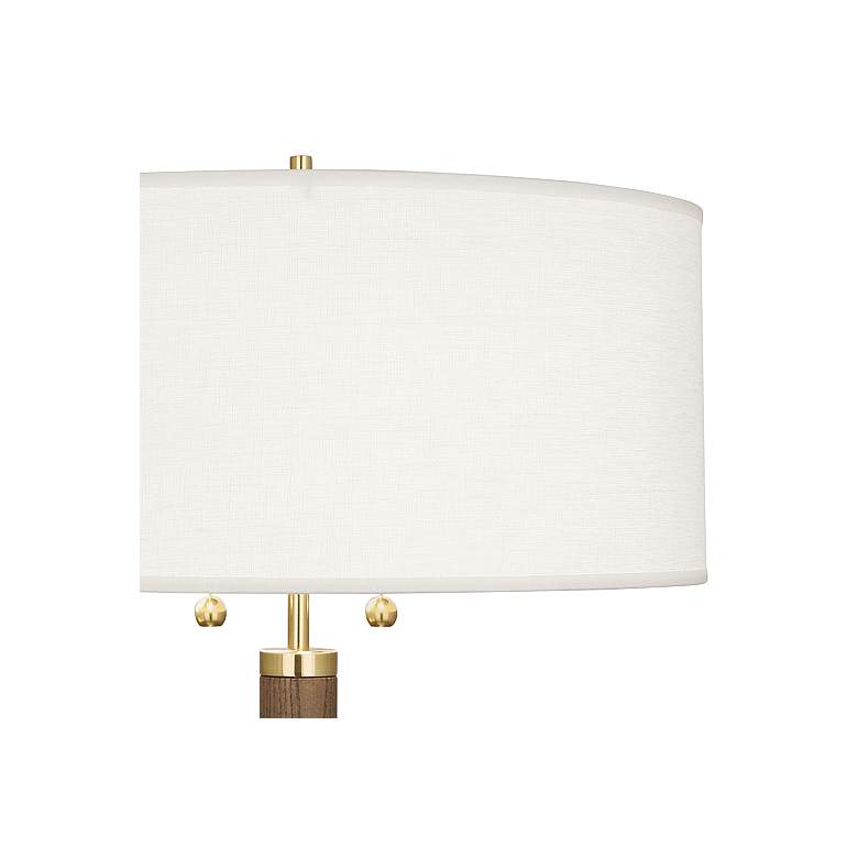 Image 2 Robert Abbey Dexter 28 1/4" Modern Brass and Walnut Table Lamp more views