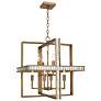 Robert Abbey Diana Pendant Warm Brass Finish W/ Antiqued Mirror Accents
