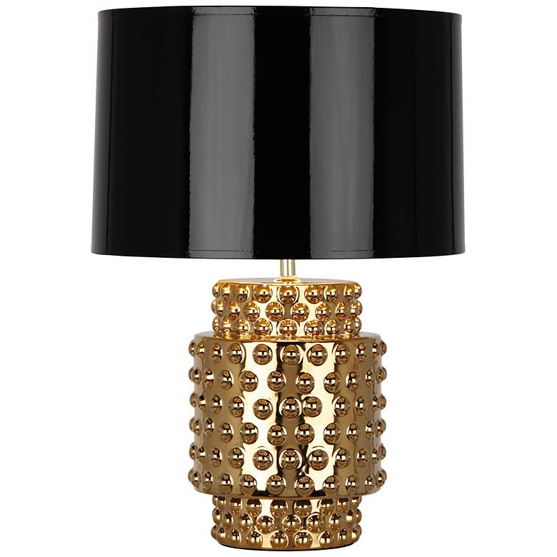 Image 1 Robert Abbey Dolly Black Shade Gold Glaze Table Lamp