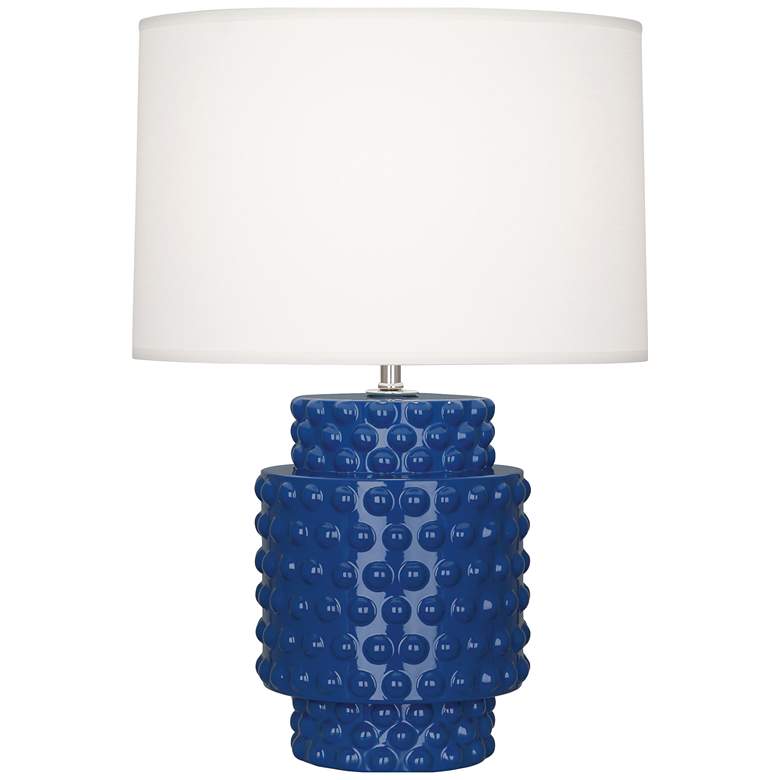 Image 1 Robert Abbey, Dolly, Cobalt Glazed Textured Ceramic, Accent Lamp