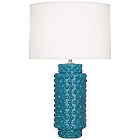 Image1 of Robert Abbey Dolly Peacock Ceramic Table Lamp