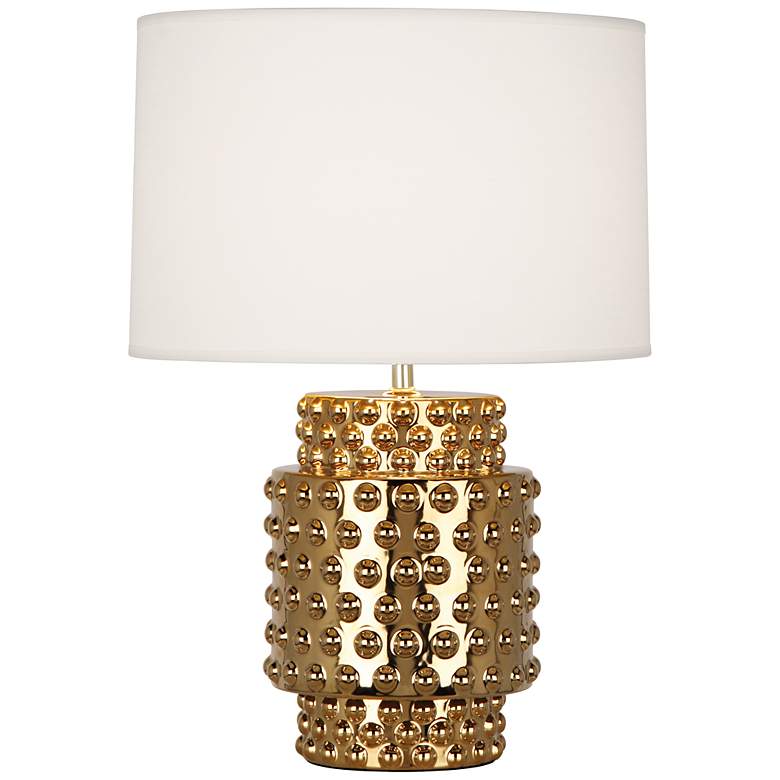 Image 1 Robert Abbey Dolly White Shade Gold Glaze Table Lamp