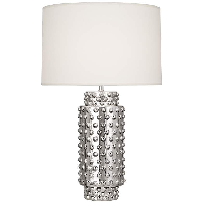 Image 1 Robert Abbey Dolly White Shade Polished Nickel Table Lamp