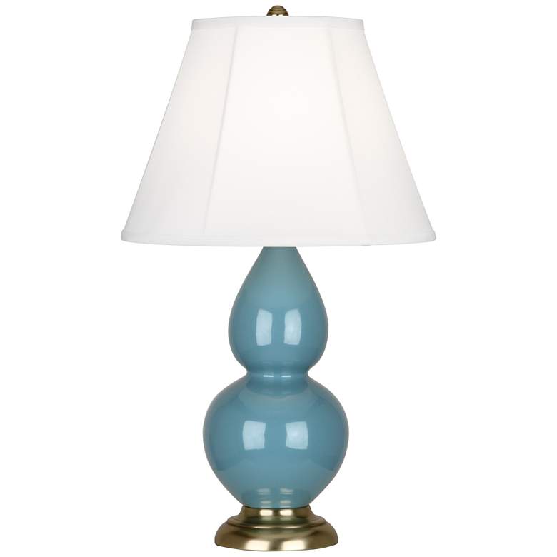 Image 1 Robert Abbey Double Gourd  22.8 inch Ceramic Steel Blue Accent Table Lamp