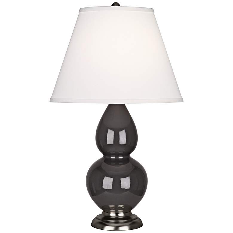 Image 1 Robert Abbey Double Gourd 22 3/4" Ash and Silver Ceramic Table Lamp