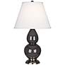 Robert Abbey Double Gourd 22 3/4" Ash and Silver Ceramic Table Lamp