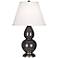 Robert Abbey Double Gourd 22 3/4" Ash and Silver Ceramic Table Lamp