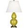 Robert Abbey Double Gourd 22 3/4" Brass and Citron Green Ceramic Lamp