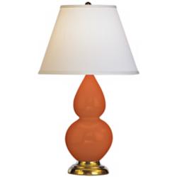 Robert Abbey Double Gourd 22 3/4" Brass and Pumpkin Ceramic Table Lamp